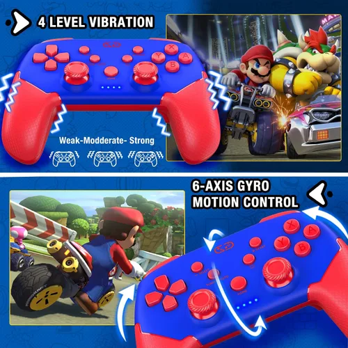 Vista 6 de Larstylee Control Switch Pro, controlador inalámbrico para Nintendo SwitchSwitch LiteSwitch OLED, controles remotos de interruptor con mando a