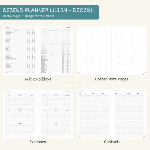 Vista 5 de BEZEND Agenda 2025 Starts from Now, 18 meses (julio 24-diciembre 25) [azul cielo] 8.5 x 11 pulgadas, planificador de año académico, calendario