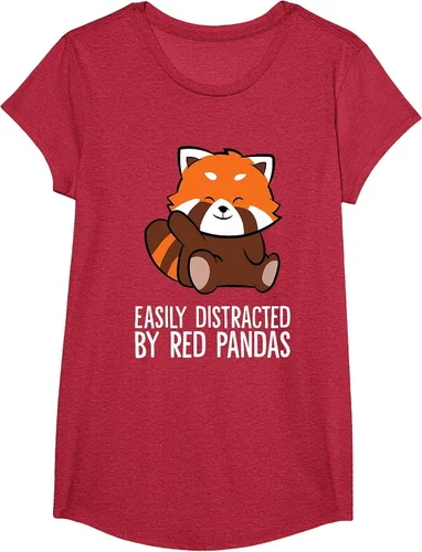 Vista 54 de Red Panda Love Easily Distracted By Red Pandas T-Shirt Asphalt Grey