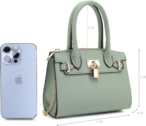 Vista 2 de EVVE Bolso de noche para mujer, bolso de mano para fiesta, mini bolso de cóctel, baile de graduación con cadena y cerradura