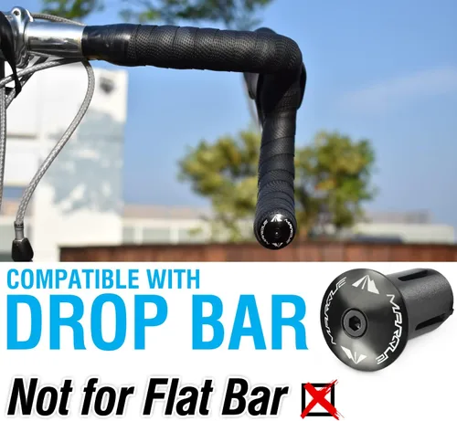 Vista 2 de MARQUE Alloy ENZ - Tapones para manillar de bicicleta de carretera, extremos de barra de mango de aluminio, tapones para barras de caída, tapas
