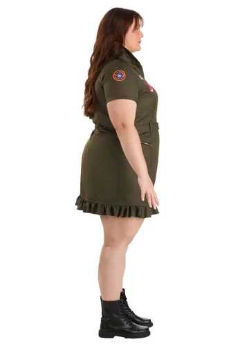 Vista 10 de Disfraz de Vestido Traje de Vuelo Top Gun para Mujer Talla Plus Multicolor