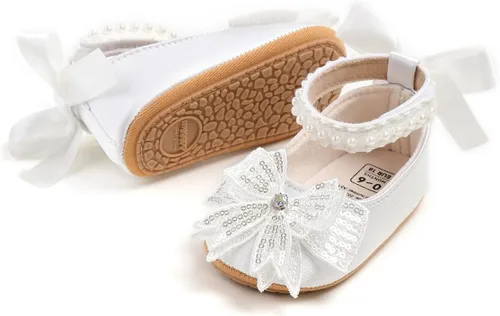 Vista 32 de Zapatos de vestir florales Mary Jane para bebé niña 01 Blanco