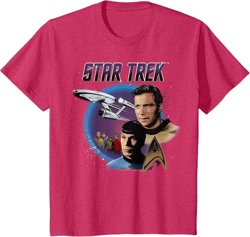 Vista 27 de Star Trek Original Series Vintage Enterprise T-Shirt Baby Blue