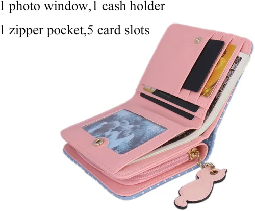 Vista 2 de adoptfade Womens Cat Patrón Billetera Moneda cartera titular de la tarjeta