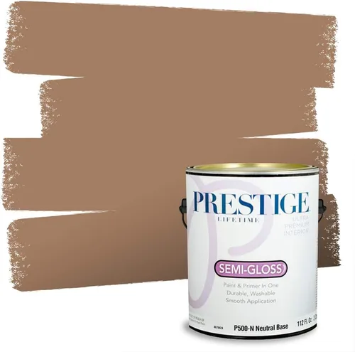Vista 52 de PRESTIGE Pintura exterior e imprimación en uno, bronceado Aberdeen, plano, 1 galón