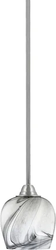 Vista 45 de Toltec Lighting Paramount - Mini colgante de 1 luz en acabado negro mate con cristal de arte perla de 7 pulgadas y estilo negro