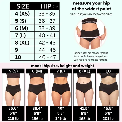 Vista 6 de Bambody Ropa interior para mujer Bragas absorbentes de bambú para maternidad y posparto con tela sedosa suave y transpirable para flujo pesado