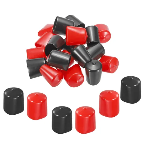 Vista 18 de MECCANIXITY 50 unids tapas de goma Surtido de 0.079 in PVC vinilo tornillo rosca protector para tornillo tornillo negro rojo