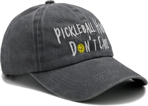 Vista 3 de NVJUI JUFOPL Gorra de béisbol bordada para el pelo de Pickleball Don't Care, regalos para hombres y mujeres, color gris, Gris