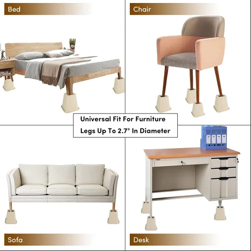 Vista 6 de DEDU Elevadores de cama de 6 pulgadas, resistentes, paquete de 4, elevadores de muebles para sofás de gran tamaño, elevadores de sofá