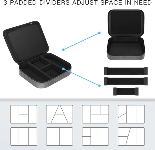 Vista 12 de FINPAC Bolsa organizadora electrónica para cable/cable/cargador/USB/tarjeta Negro y gris