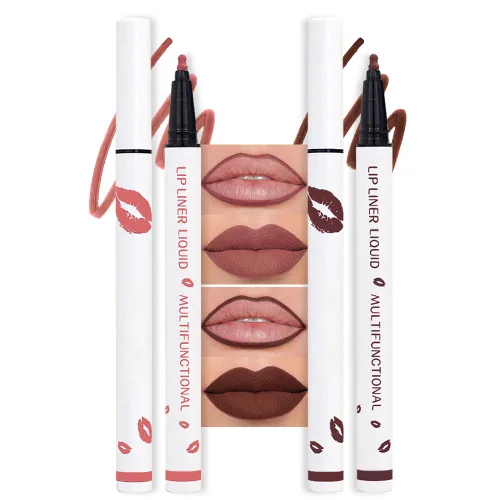 Vista 15 de evpct Lápiz Marcador de Línea de Labios Líquido de Larga Duración, Resistente al Agua, Rojo Oscuro Mate, Marcador de Línea de Labios y Lápiz Labial