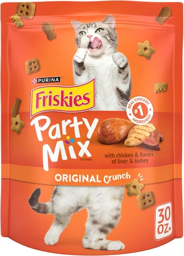 Vista 15 de Alimento para gatos Purina Friskies, Party Mix Original Crunch - Bolsa de 20 onzas