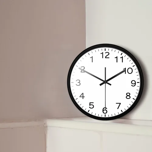 Vista 7 de Reloj de pared con marco de metal y cubierta de cristal, reloj de pared analógico redondo y inverso, funciona con pilas, para sala de estar