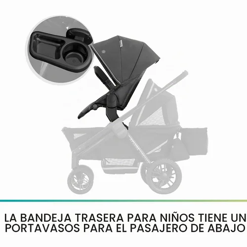 Vista 7 de Evenflo Pivot Xplore - Cochecito para cochecito segundo asiento, color gris aventurero