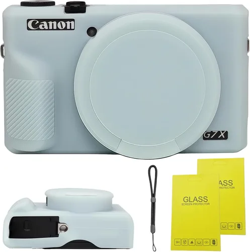 Vista 8 de Funda para cámara digital Canon Powershot G7 X Mark III, funda de silicona suave para cámara réflex digital Canon Powershot G7X Mark III, viene