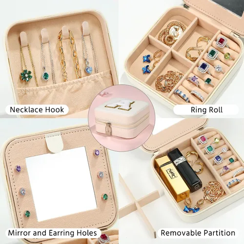 Vista 4 de Parima Regalos de cumpleaños para mujeres, juego de 2 piezas de joyería de viaje, regalos de viaje, regalos para amigas, regalos personalizados