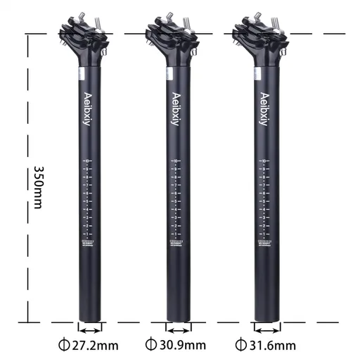 Vista 2 de Aeibxiy Bicicleta SeatPost 1.071 in 1.217 in 1.244 in aleación de aluminio 13.780 in bicicleta asiento post para montaña carretera bicicletas BMX
