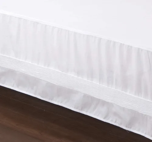 Vista 6 de Valea Home Falda de cama con esquinas divididas, duradera, elegante, de lujo, faldón antipolvo con pliegues alforzados, caída a medida de 14