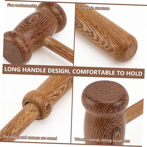 Vista 7 de Beavorty Martillo de masaje de madera, masajeadores manuales de espalda, martillo de golpe corporal, palos de masaje multifuncionales, masajeador