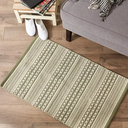 Vista 6 de DII Colección Woven Rugs Tejida a mano, 2x3', rayas Dobby de alcachofa