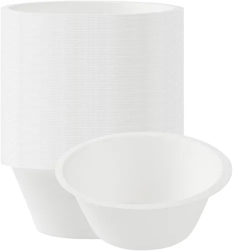 Vista 2 de Restaurantware Pulp Safe - Tazones de ensalada de 8 onzas, sin PFAS añadidos, 100 cuencos desechables – Tapas se venden por separado cuencos