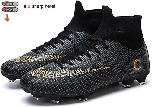 Vista 3 de Botas de fútbol para hombre, zapatos de fútbol profesionales, zapatos de competiciónentrenamiento para niños