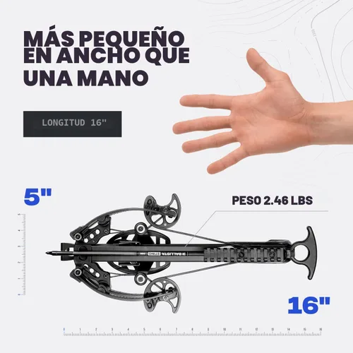 Vista 6 de BALLISTA BAT Compound Crossbow for Hunting, Bowfishing and Target, 300 FPS