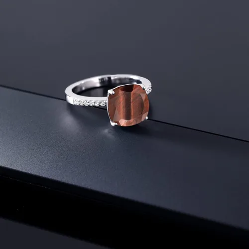 Vista 82 de Gem Stone King Anillo de compromiso de plata de ley 925 con piedra preciosa de corte cojín de 0.39 pulgadas Anillo de compromiso de aniversario