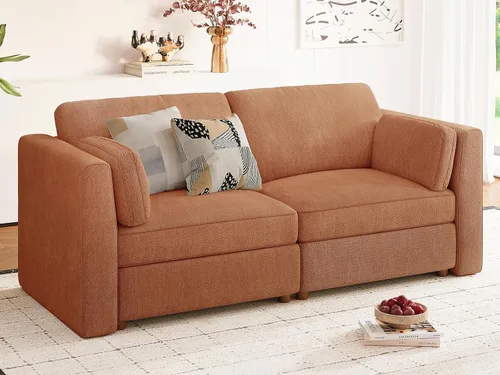 Vista 40 de CUGOAO Sofá biplaza extragrande de 83.5 pulgadas, sofás para sala de estar, sofá nube de felpilla de asiento profundo, sofá modular seccional, funda