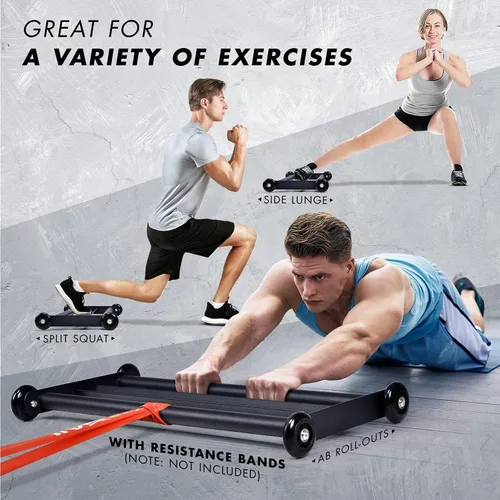Vista 7 de Yes4All Glute Ham Glider, Exercise Wheels for Home Gym Fitness, Glute Hamstring, Booty Building