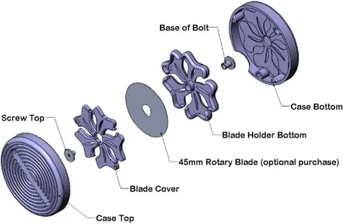 Vista 2 de Purple Hobbies - Cortador de roscas con funda magnética para cuchillas giratorias (azul claro, hoja de 1.772 in)
