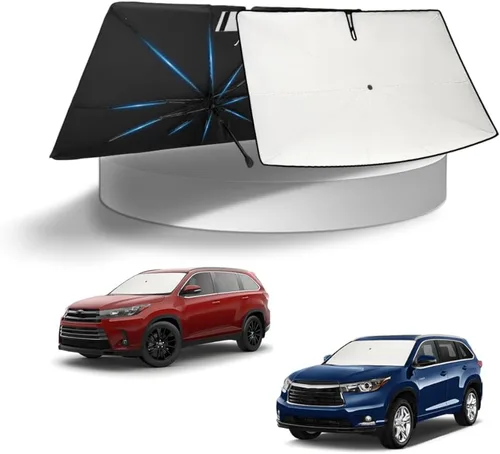 Vista 116 de KUST - Parasol plegable para parabrisas para BMW X1 E84, accesorios 2011 2012 2013 2014 2015, protector de visera de sol ajustable que bloquea