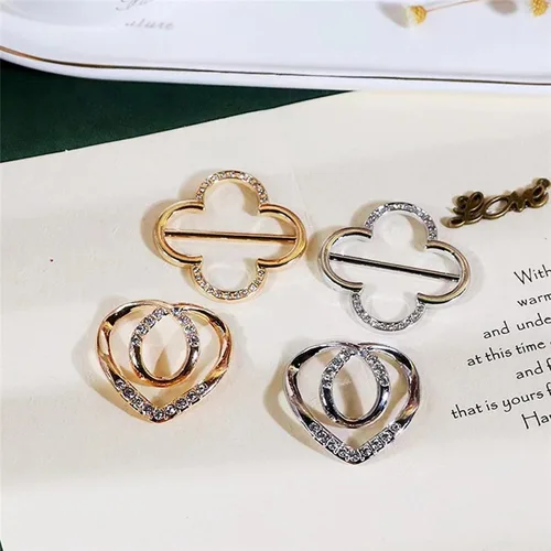 Vista 51 de 4 piezas de clip de anillo de bufanda para mujer, broche de perlas y flores, hebilla de metal para chal, accesorios de decoración para damas y niñas