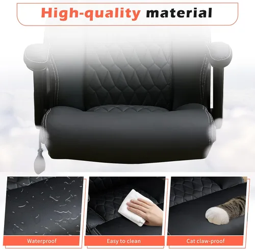 Vista 4 de Silla de oficina grande y alta de 700 libras, silla de escritorio ejecutiva resistente con soporte lumbar inflable, asiento acolchado extra ancho