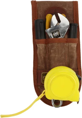 Vista 5 de Bolsa de Herramientas de Lona TOURBON con Soporte para Cinturón, Cinta Métrica, Alicates, Llave de Tuercas