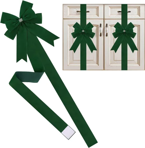 Vista 15 de Meseey 6 lazos grandes de terciopelo para armarios, lazos para puerta de armarios para Acción de Gracias, otoño, Halloween, Navidad, fiesta (negro)