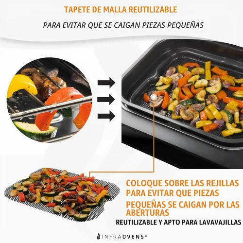 Vista 5 de Accesorios para freidora de aire Ninja Foodi XL Smart FG551 6 en 1, alfombrilla reutilizable resistente al calor para freidora de aire, accesorios