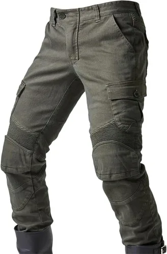 Vista 2 de Pantalones de motociclismo para hombre pantalones de ciclismo resistentes al desgaste para motociclismo rodilla y cadera