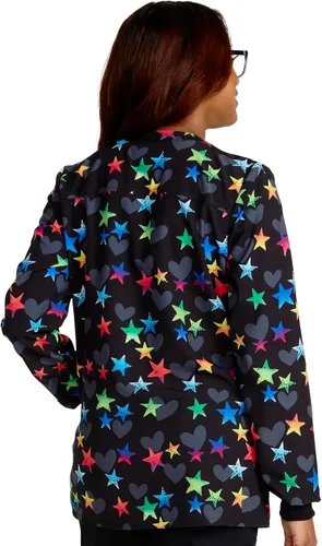 Vista 5 de Cherokee Impresiones Mujeres Calentamiento Scrubs Chaqueta Snap Front CK321