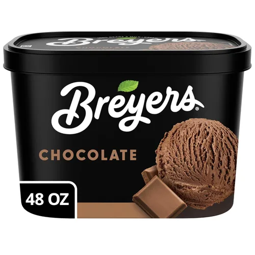 Vista 4 de Breyers Classics Helado para un delicioso postre congelado helado de chocolate hecho con leche y crema 100% grado A, 48 onzas