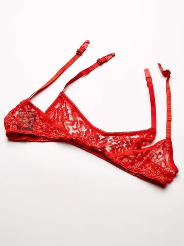 Vista 5 de Leg Avenue Conjunto de liguero y tanga de encaje para mujer