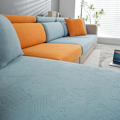 Vista 13 de Funda elástica para cojín de asiento de sofá, protector de muebles, funda de repuesto para cojín individual con bandas elásticas, protector
