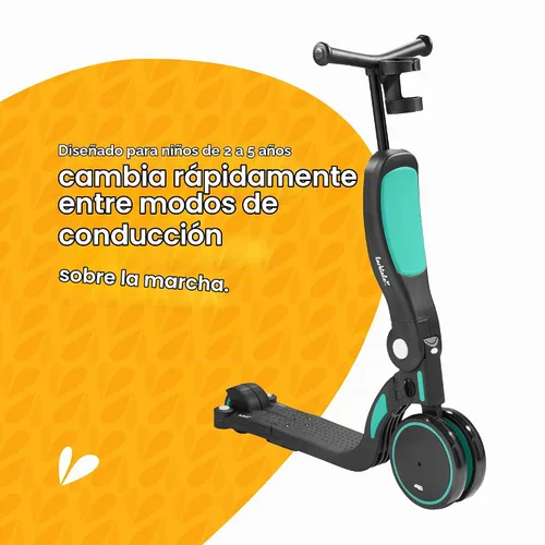 Vista 6 de Larktale scoobi - Scooter y bicicleta de equilibrio 5 en 1, color verde vizcaya Verde (Biscay Green)