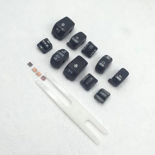 Vista 3 de MT420-001-BK Controles Manuales Negros Tapa de Botones de Carcasa de Interruptor Compatible con Harley Touring 1996-2013 FLHTCU/FLHTK/FLTR/FLTRU