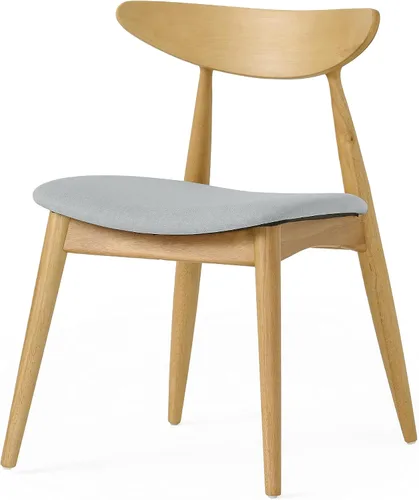 Vista 5 de Christopher Knight Home Barron - Sillas de comedor de tela con acabado de roble, juego de 2 piezas, gris claro y roble