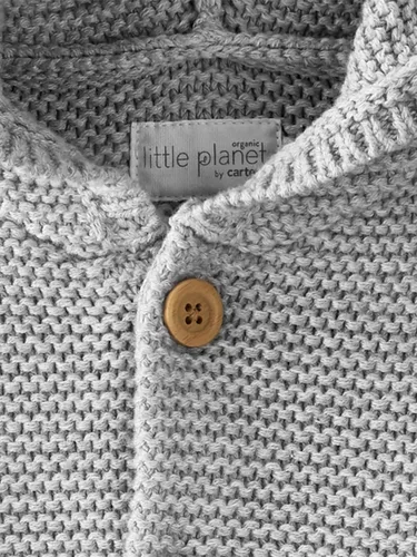 Vista 4 de Little Planet de Carter's Baby Suéter Orgánico de Puntada Característica Gris