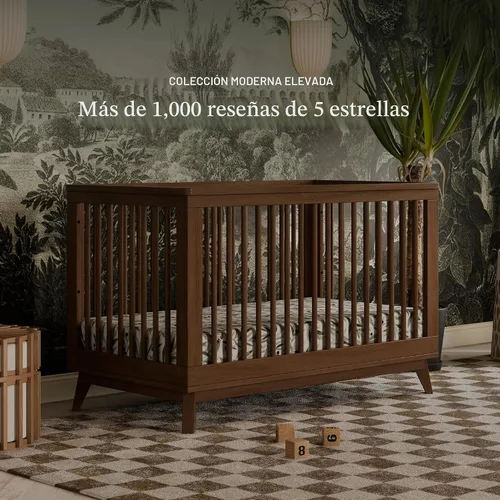 Vista 7 de Babyletto Scoot Cuna convertible 3 en 1, nogal natural GREENGUARD Gold Certified, Converts to Toddler Bed & Daybed - 4 Adjustable Mattress Heights