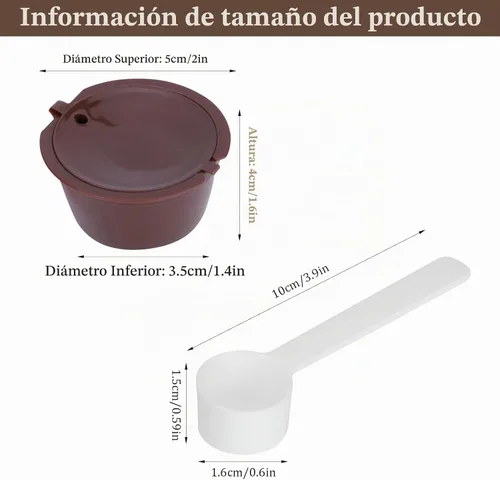 Vista 2 de Plplaaoo Paquete de 6 cápsulas de café reutilizables compatibles con Nescafe Dolce Gusto – Cápsulas de café recargables con cepillo de limpieza
